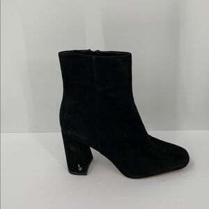Sam Edelman Codie suede leather ankle boots shoe black block heel 6.5 WIDE 6.5W
